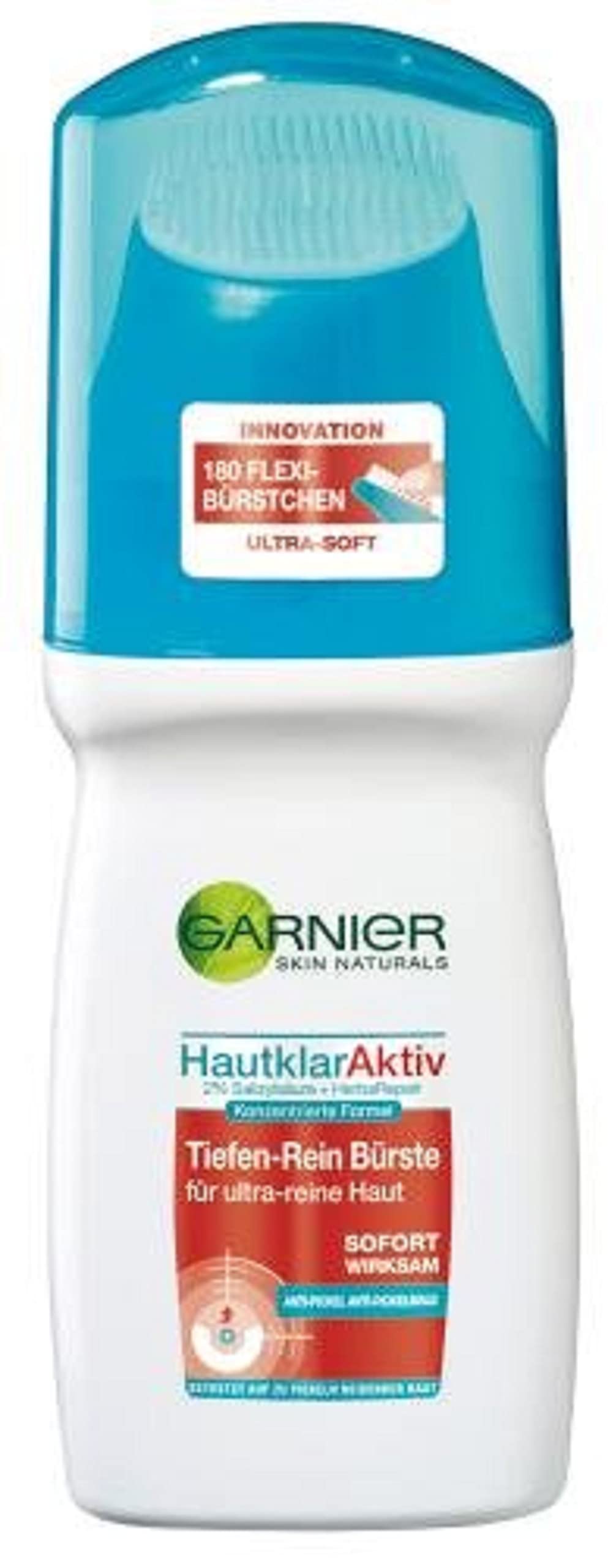 Garnier Hautklar Active Deep Pure Brush, Facial Cleansing Brush with Salicylic Acid Works Against Pimples (1 x 150 ml)