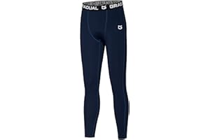 G Gradual Boys' Compression Pants Youth Thermal Base Layer Fleece Tights Sports Basketball Leggings for Boys