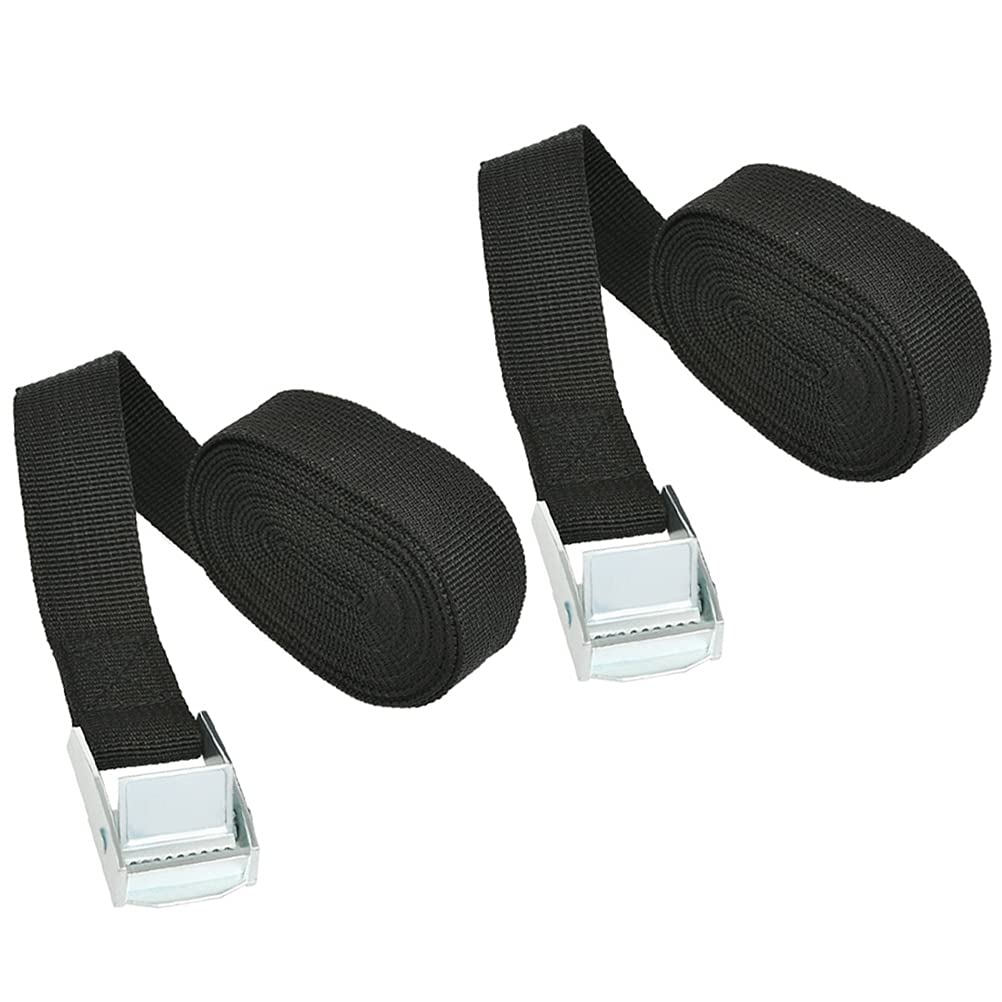 2 PCS Ratchet Tie Down With Metal Buckle - 4M x 25mm Heavy Duty Tension Straps for Motorcycle, Cargo, Trailer, Trucks, SUP Kayak, Luggage