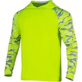 Drizomo Men's Fishing Shirt with Hood,UPF 50+ Sun Protection Hoodie Camo Long Sleeve Shirts High Visibility Safety T Shirt