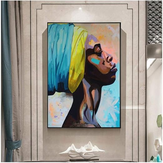 Wangchengp Mujeres Africanas Pinturas En Lienzo Arte Abstracto De