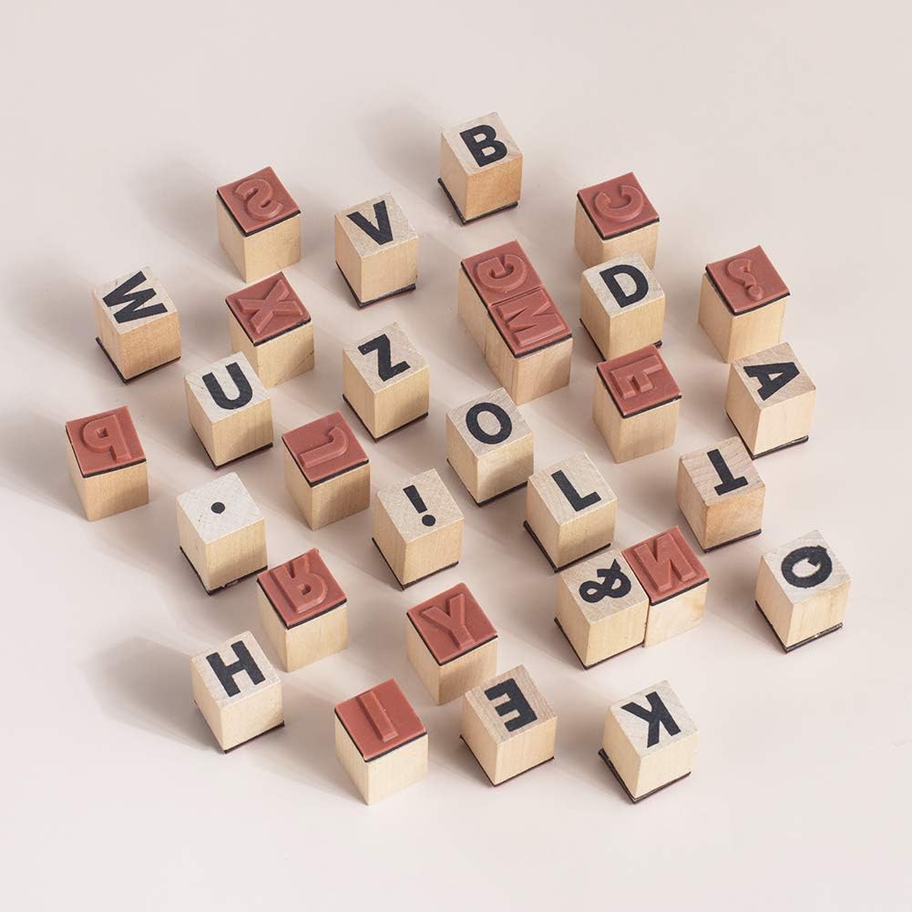 PH PandaHall 30pcs Capital Letters Wooden Stamps - Image 5