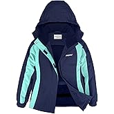 YINGJIELIDE Girl's Waterproof Ski Jacket,Kids Outdoor Snowboarding windproof Jacket,Fleece Lined Hooded,Warm Winter Snow Coat