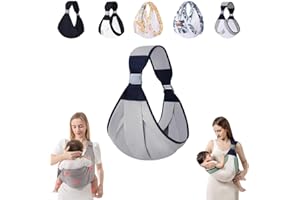 Raelitego Baby Sling Carrier, Portable Lightweight Ergonomic Breathable Hands Free Infant Toddler Baby Hip Carrier, Suitable for Parents 5'1" to 6'3" and for Babies (7-25 lbs), Baby Boy Girl Gifts