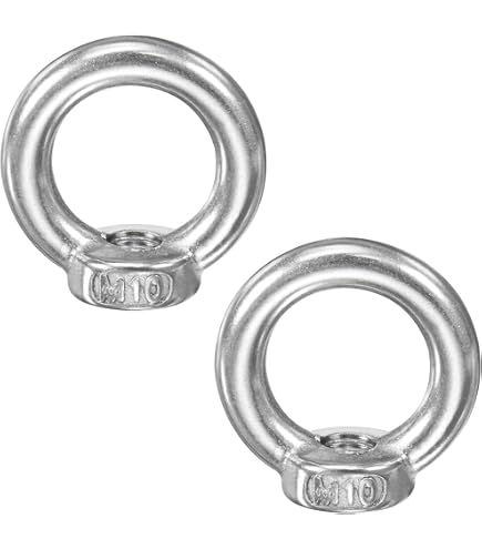M METERXITY 2-Pack M6 Lifting Eye Nuts – 304 Stainless Steel, Silver Tone, Female Thread For Machinery, Furniture, Or Decorative Use
