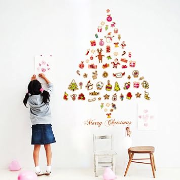 Weihnachtsdeko Weihnachtssticker Abnehmbare Wandsticker