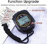 LAOPAO Stopwatch 1/100s 60 Lap Memories Large Display Mute Mode Waterproof view 3