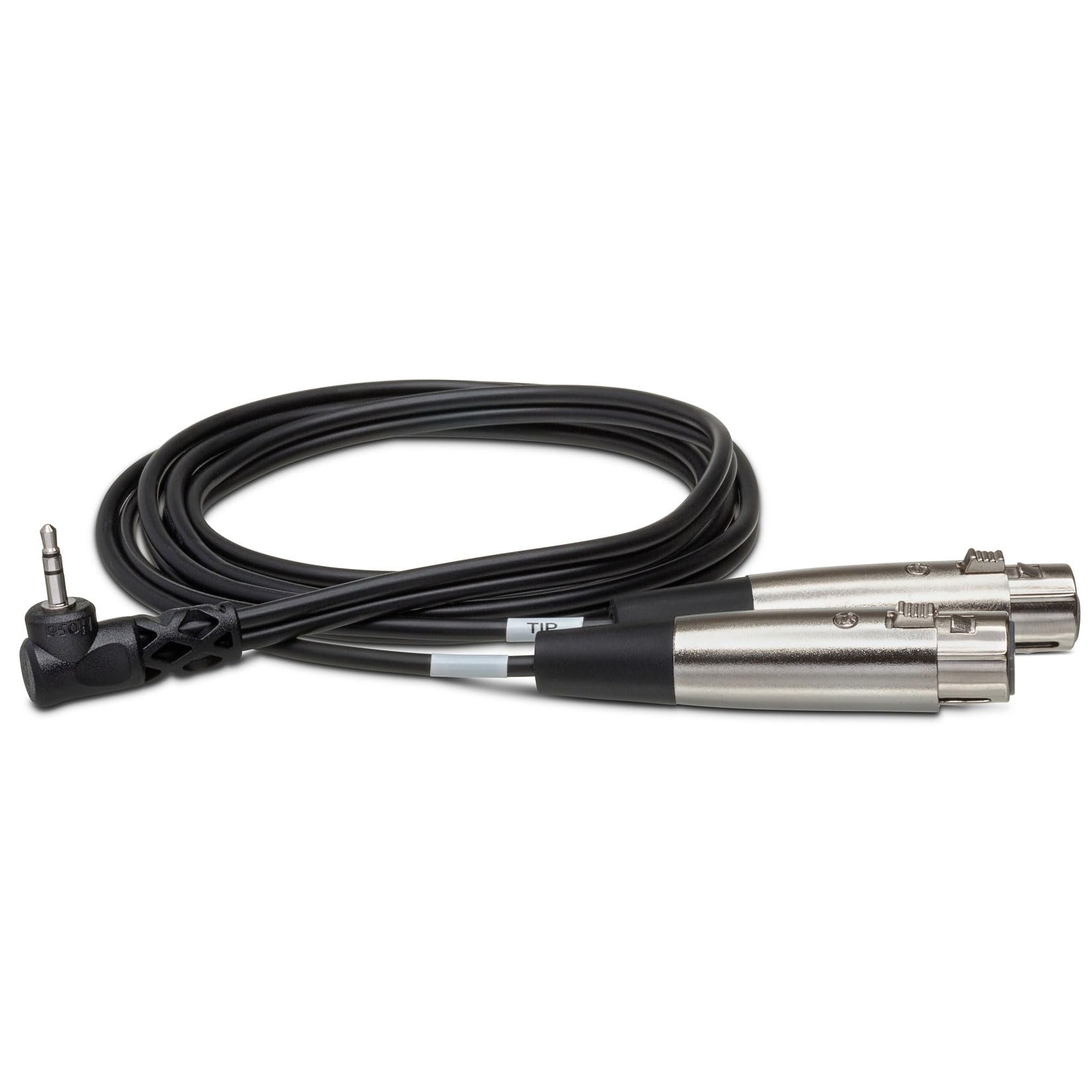HosaTech CYX-402F 2ft Dual XLR3F to Right Angle 3.5mm TRS Microphone Cable