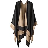 Shawl Wraps for Women, Elegant Knitted Cape Open Front Poncho Scarf Blanket Cardigan Coat for Spring, Autumn, and Winter