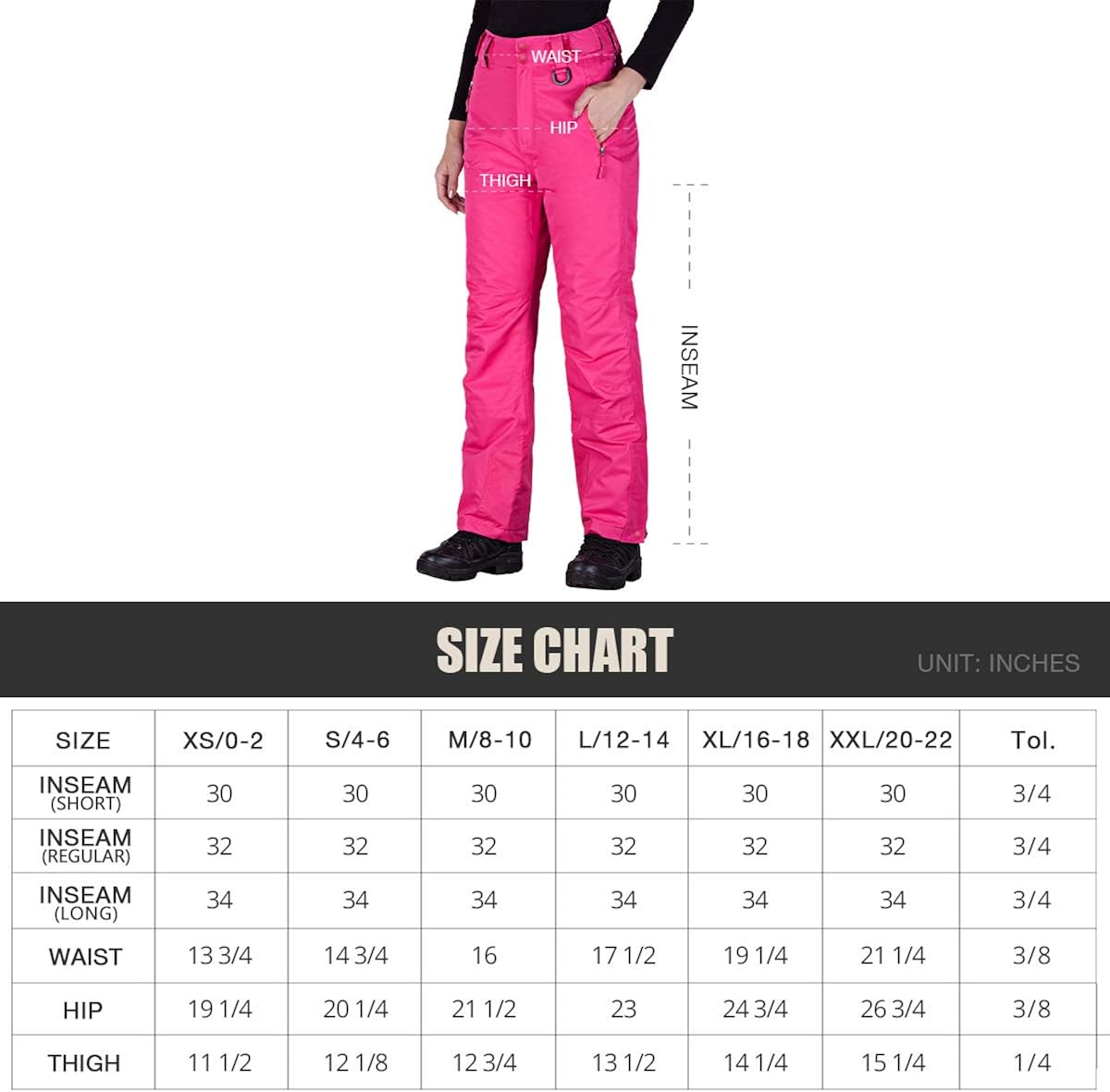 FREE SOLDIER Women's Outdoor Snow Ski Insulated Pants Windproof Waterproof Breathable Pants for Snowboarding : Clothing