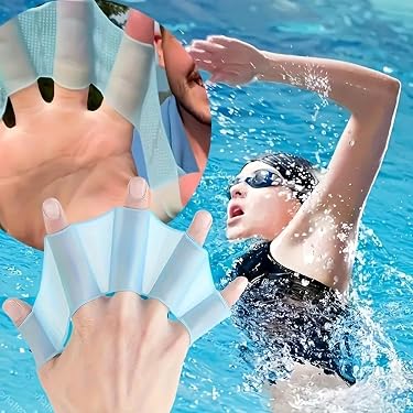 Gants Palmés Avec Appui Avant-bras – Silicone – Entraînement Crawl, Brasse, Dos – 28 Cm