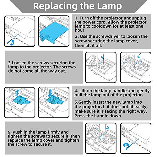 ABITAN ELP-LP49 / V13H010L49 Replacement Lamp Bulb for ELPLP49 for Epson PowerLite Home Cinema 8350 8345 8700UB 8500UB 7500UB 6500UB 9500UB 9700UB H373A H336A Projector with Housing