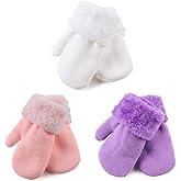 PESAAT Baby Girl Mittens Fleece Toddler Boy Mittens Warm Kids Winter Gloves Unisex Cold Weather Baby Gloves