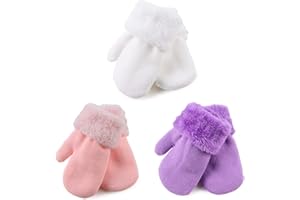 PESAAT Baby Girl Mittens Fleece Toddler Boy Mittens Warm Kids Winter Gloves Unisex Cold Weather Baby Gloves