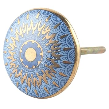 Indian Shelf Handmade Ceramic Peacock Kitchen Knobs Flat Wardrobe