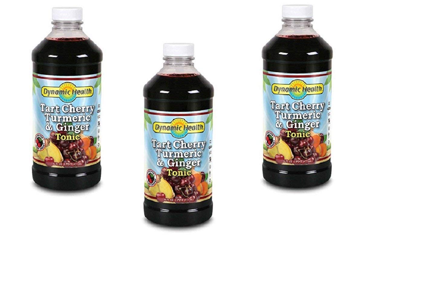 Amazon Com Dynamic Health Tart Cherry Turmeric Ginger Tonic Organic 16 Oz Pack Of 3 Grocery Gourmet Food