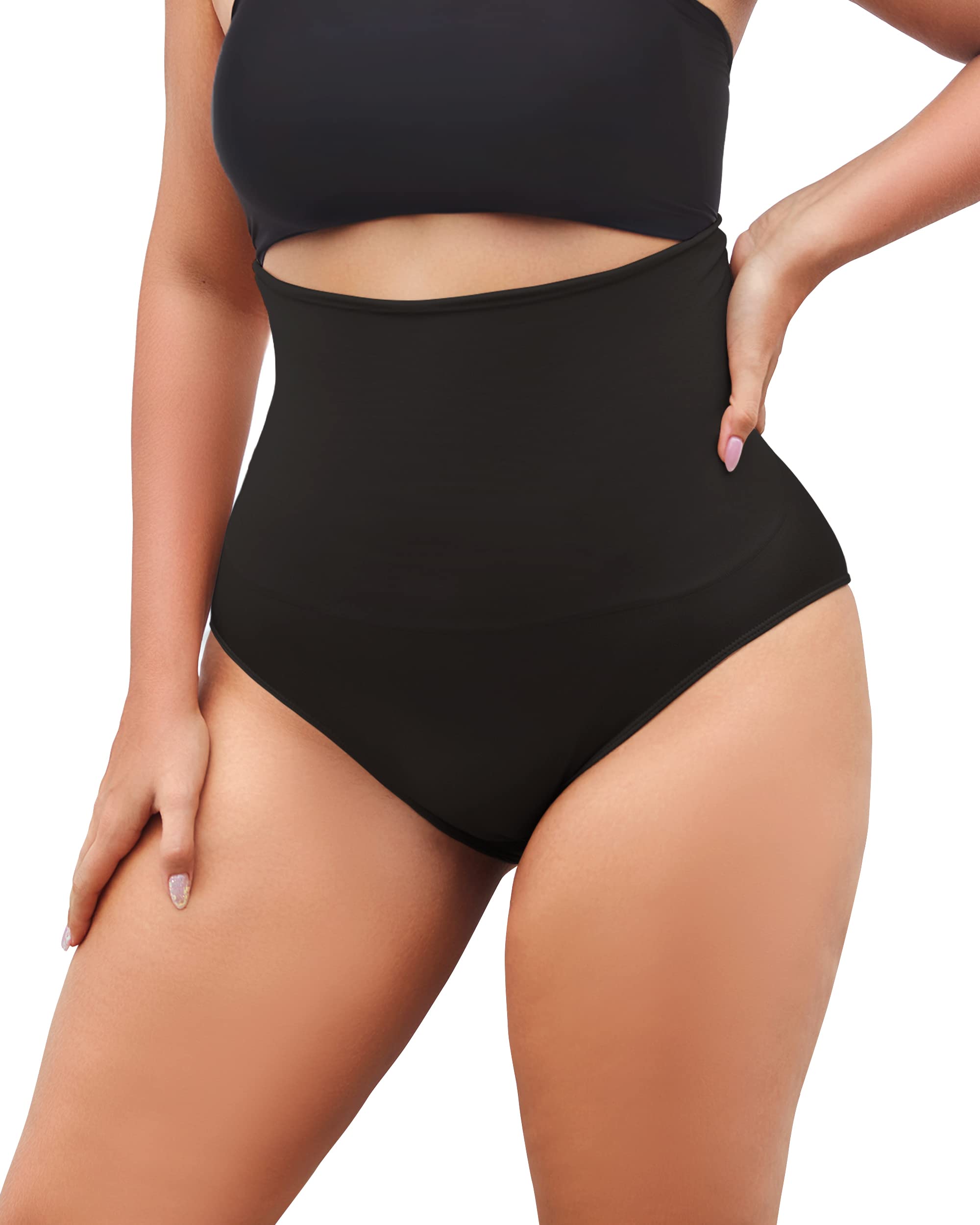 Photo 1 of FINETOO Womens Tummy Control Underwear High Waisted Shapewear Slimming Body Shaper Control Panties Briefs Plus(Black,XL)