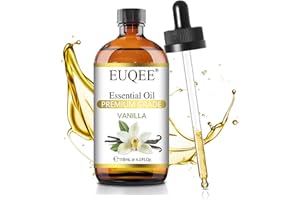 EUQEE Vanilla Essential Oil 118ML Natural Pure Vanilla Oils Undiluted, Long Lasting Scents Essential Oils Aromatherapy Oil fo