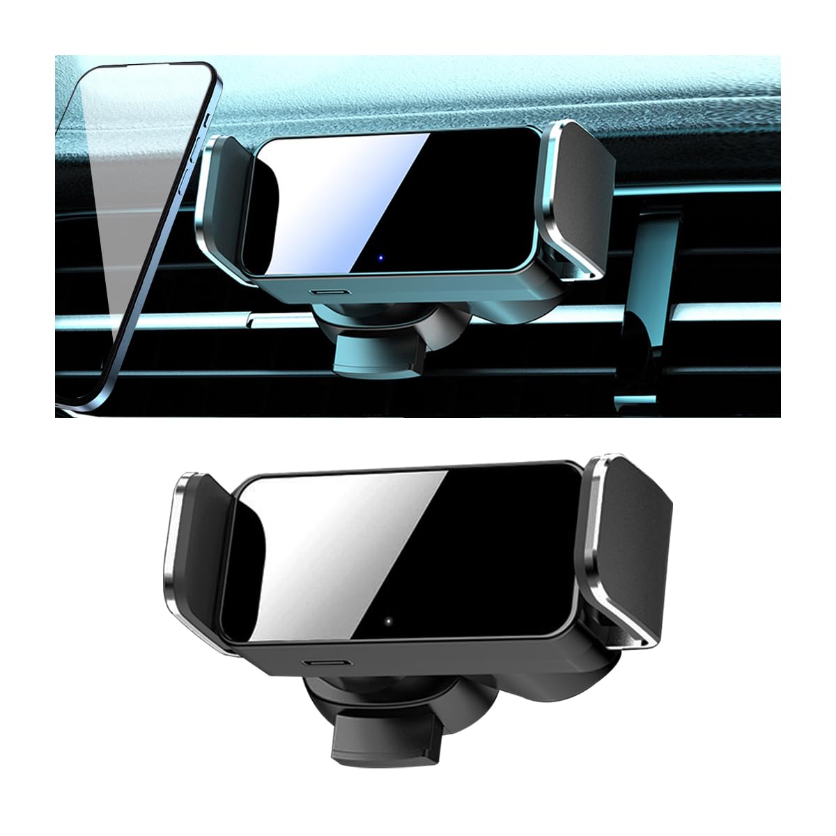 Photo 1 of 2 PACK

Car Electric Induction Mobile Phone Holder, 360° Degree Cell Phone Mount for Air Vent or Dashboard, Auto Interior Smartphone Stand Bracket Universal for iPhone, Samsung, and More (For Air Vent)