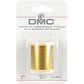 DMC Embroidery Thread - Metallic Gold Thread for Embroidery, Cross Stitch Projects, and Crafts - 43.7 Yards (40 Meters)