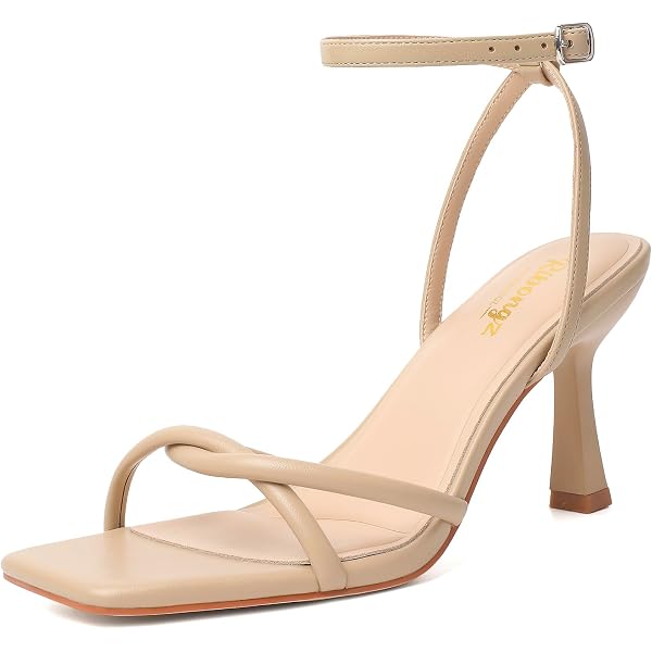 Aachcol Women's Chunky Block Heel Sandals - 3 Inch Peep Toe Ankle Strap Dress Shoes (Suede) - View #5
