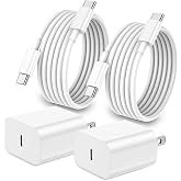 iPhone 18 17 16 15 Charger Fast Charging 2Pack Apple USB C Charger Block | Type C Chagrer Fast Charging with 6FT USBC to C Charger Cable for iPhone 18 17 16 15/Pro/Pro Max/iPad