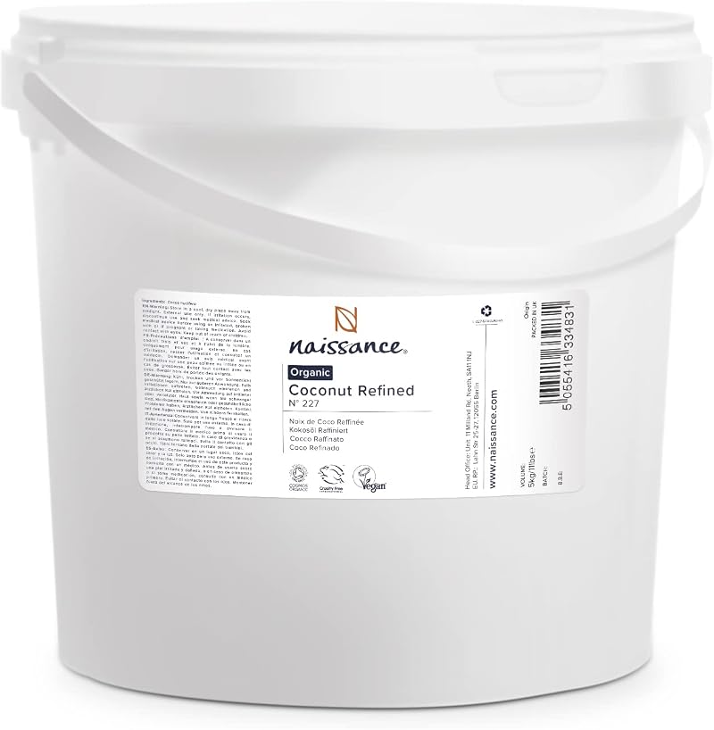 Naissance Organic Coconut Oil (Solid) 5kg - Pure, Vegan, Cruelty Free