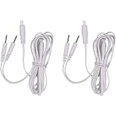 2 Count TENS Wires Pin Electrode Wires for TENS Unit Electrodes Cords Lead Wires TENS Cable 4mm Diameter Plug to 2mm Diameter Pin (Please Check Size)