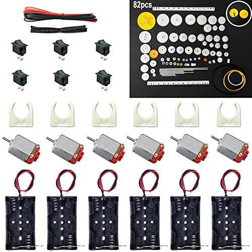 6 set dc motor kit, rectangular mini electric motor 1.5-3v 24000r…