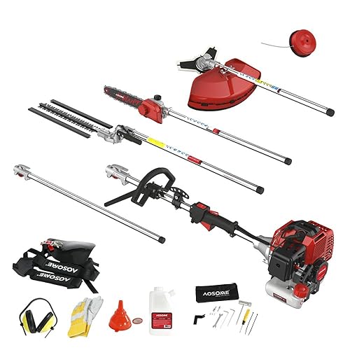 Nemaxx MT52 4 in 1 Garden Tool Hedge Trimmer Chainsaw Petrol Grass Strimmer Pole Pruner Amazon