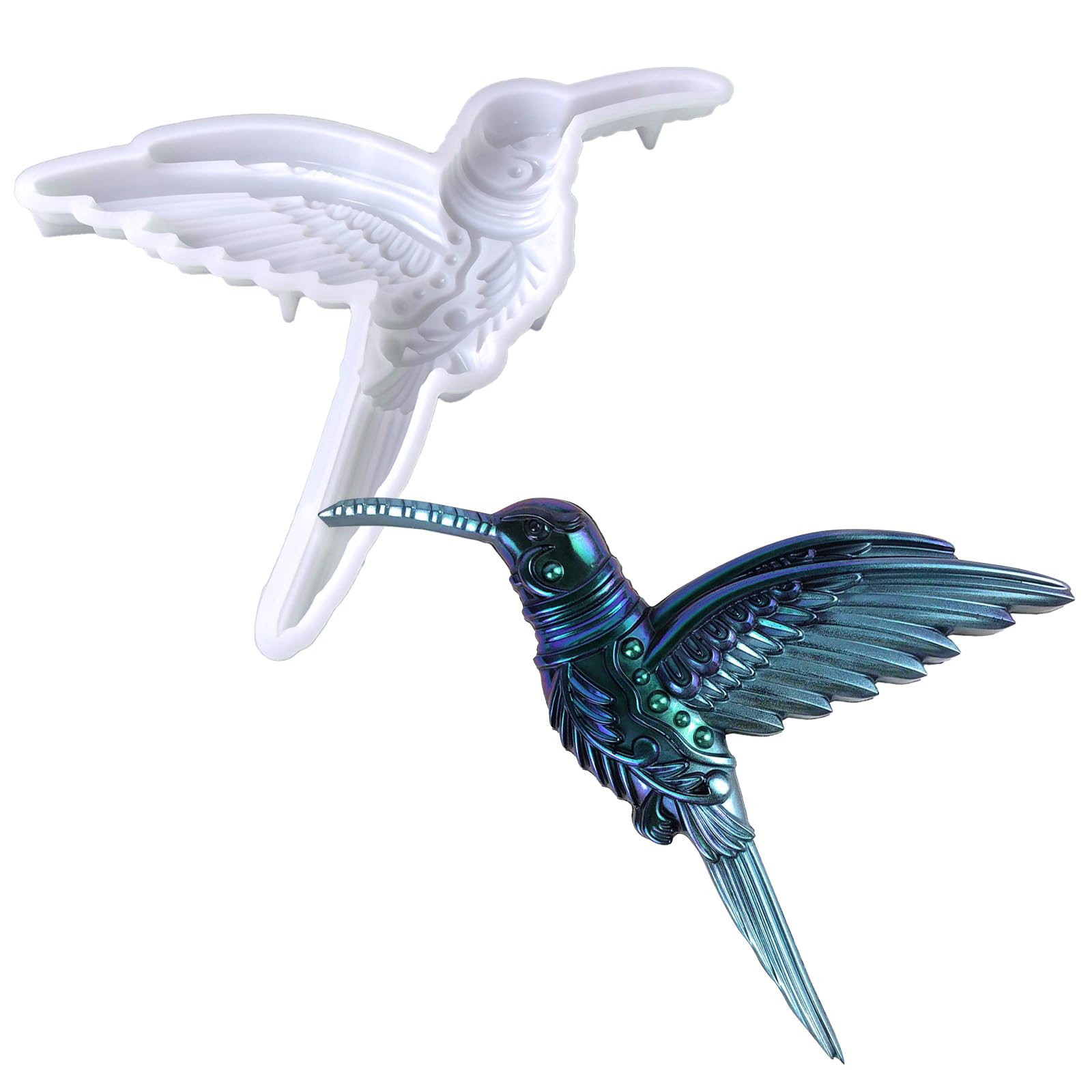 3D Hummingbird Silicone Mold Animal Resin Mold Bird Statue Making Epoxy Mould DIY Craft Casting Mold for Gift Home Office Wall Hanging Decor