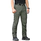 CARWORNIC Men's Ripstop Tactical Pants Water-Resistant Military Cargo Pants Lightweight EDC Pockets Outdoor Hiking Work Pants