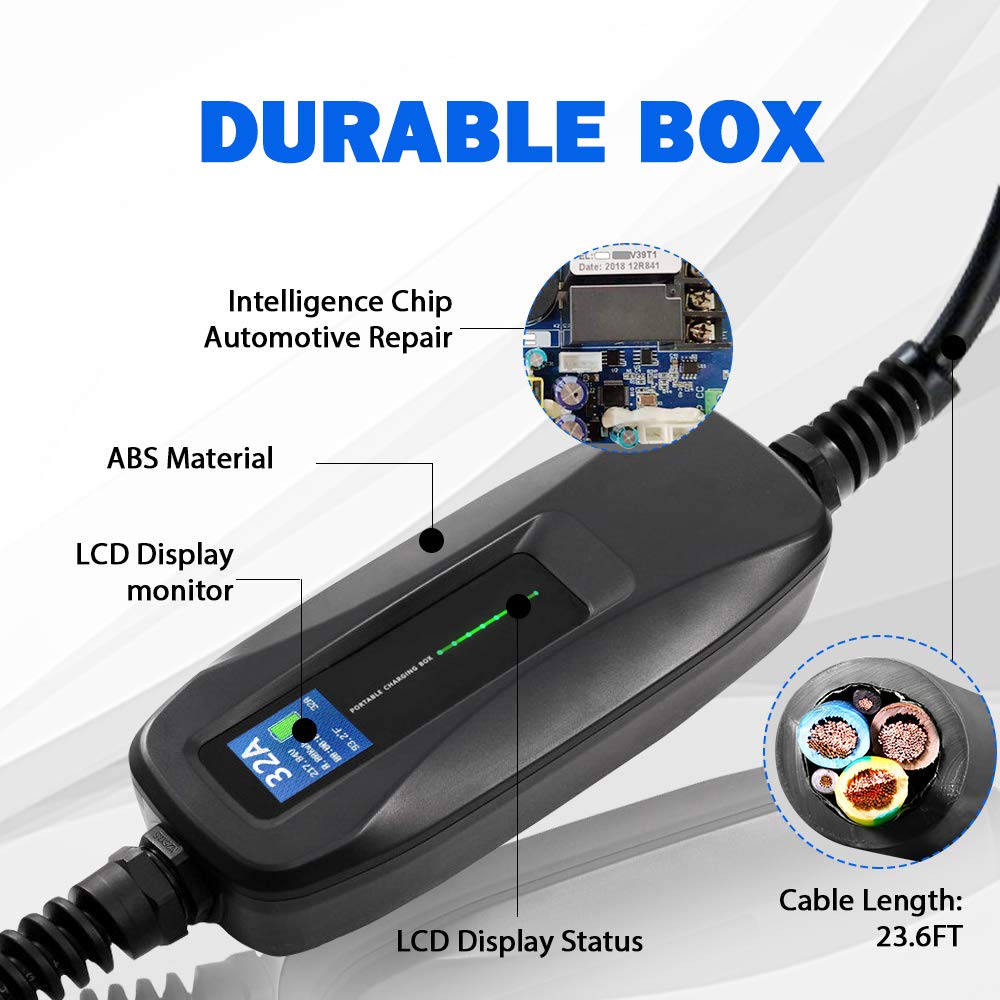 Morec EV Charger Level 2 32 Amp Upgraded Portable Electric Vehicle