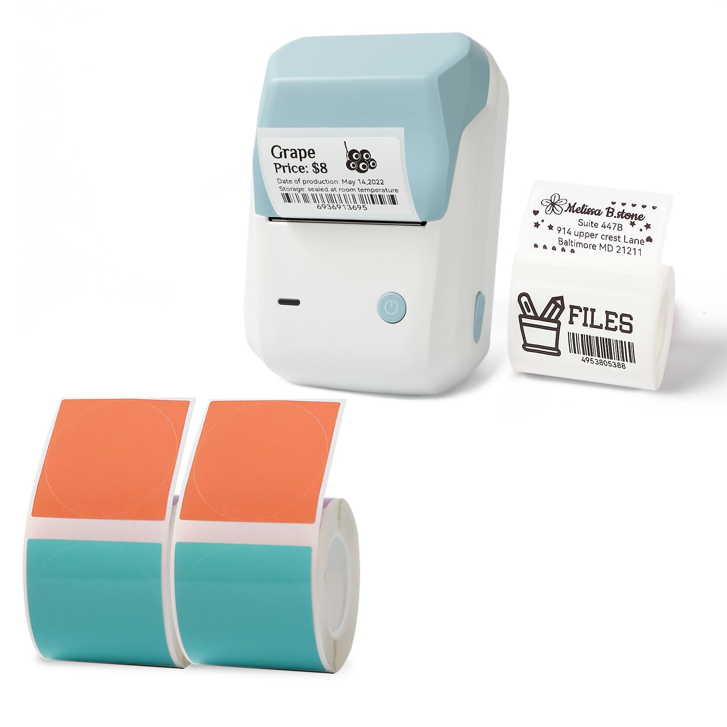 LMASBLTER Blue B1 Label Maker 2 Inch Bluetooth Thermal Label Printer ...