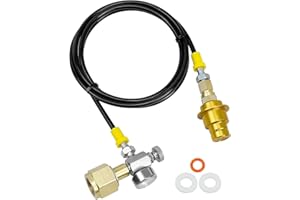 NTSUMI CO2 Adapter Hose Kit 60in fit for Terra Art Duo, Co2 Adapter Quick Connector Hose with Pressure Gauge and Release Valve for CGA320 to W21.8-14 Soda Make
