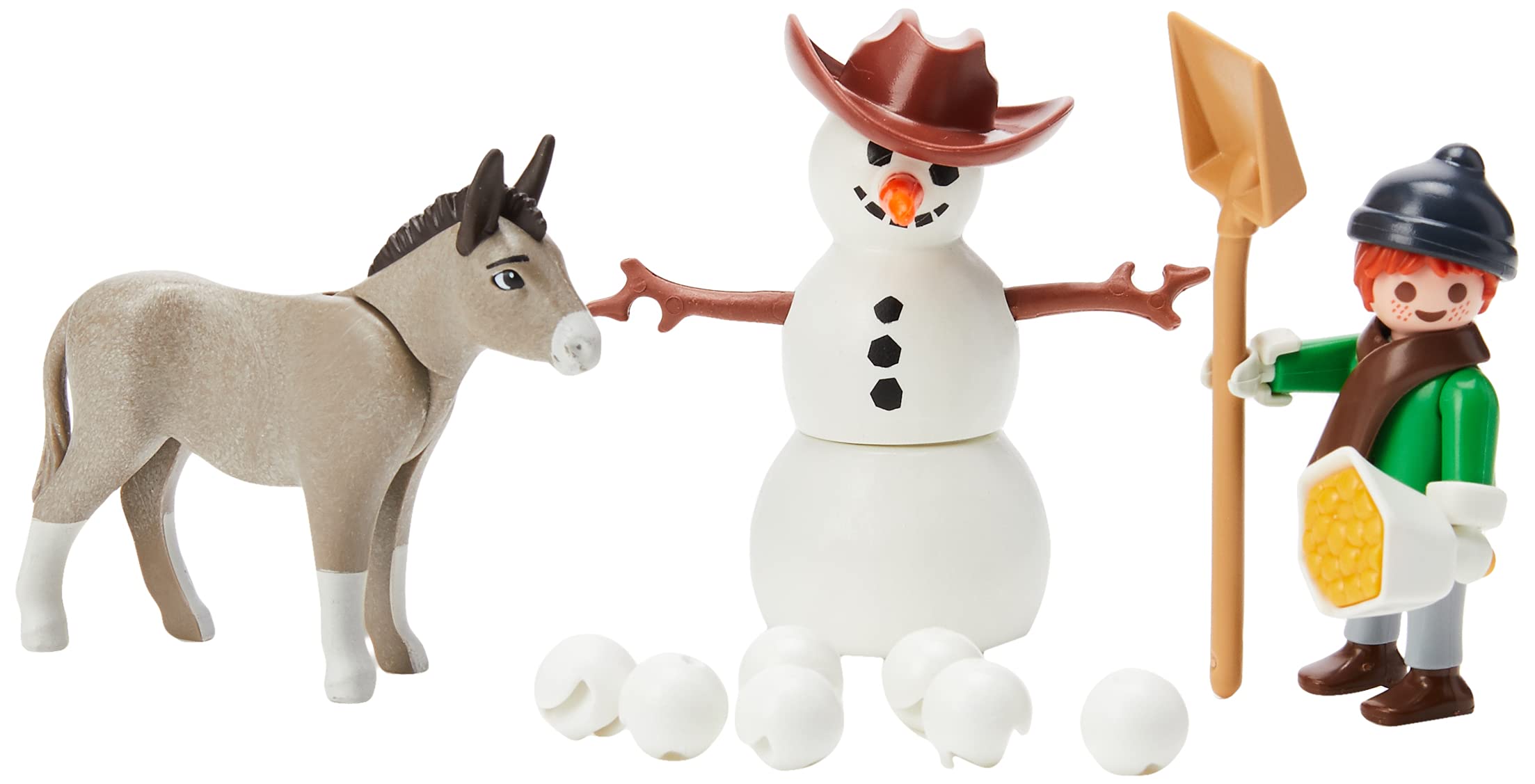 PlayMOBIL 70398 DreamWorks Spirit Snowman with Snips and Senor Carrots, Fun Imaginative Role-Play, PlaySets Suitable for Children Ages 4+
