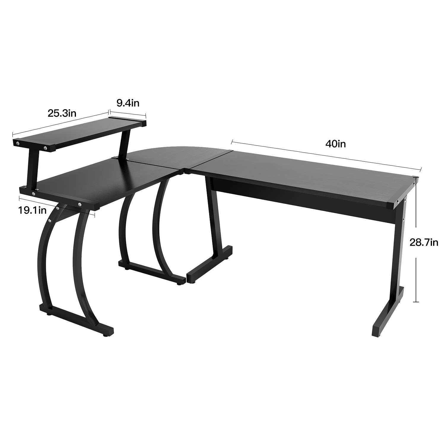 Coleshome LShape Corner Computer Office Desk PC Laptop Table Workstation Home Office 3Piece