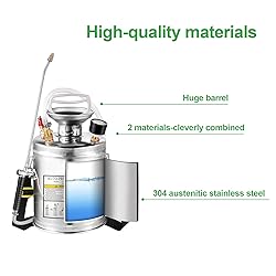 Kweetle 1Gal Stainless Steel Pump Up Sprayer
