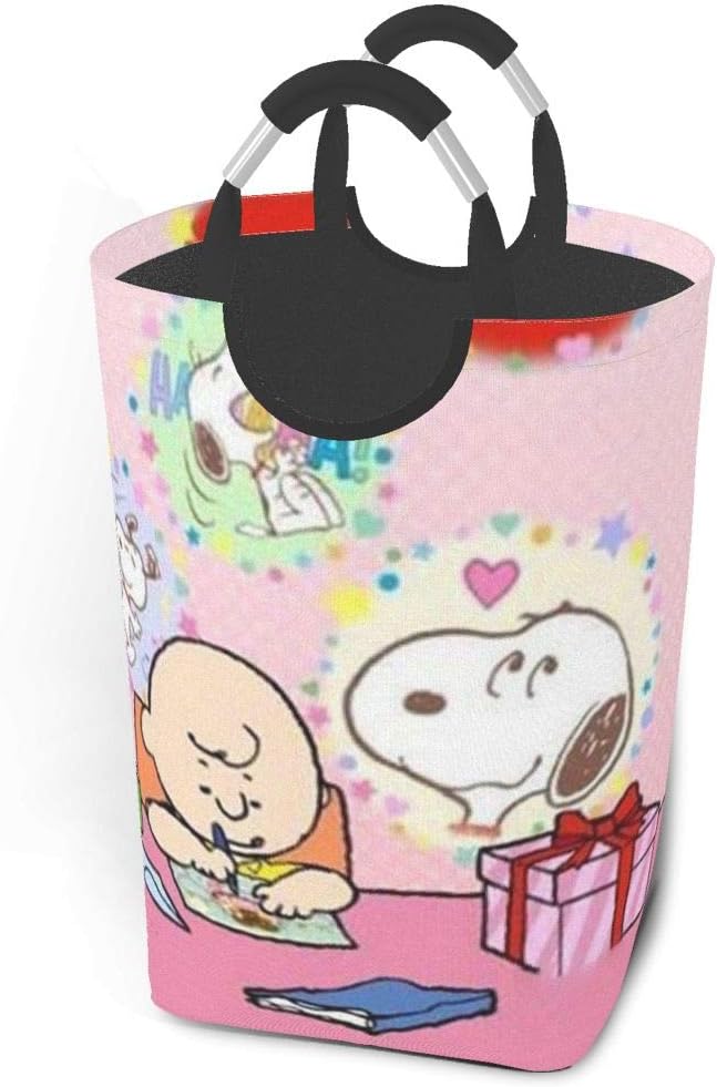 GCNqat Laundry Basket Snoopy Miss Charlie Brown Laundry Hamper Foldable Clothes Bag Folding Washing Bin