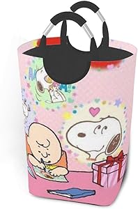GCNqat Laundry Basket Snoopy Miss Charlie Brown Laundry Hamper Foldable Clothes Bag Folding Washing Bin