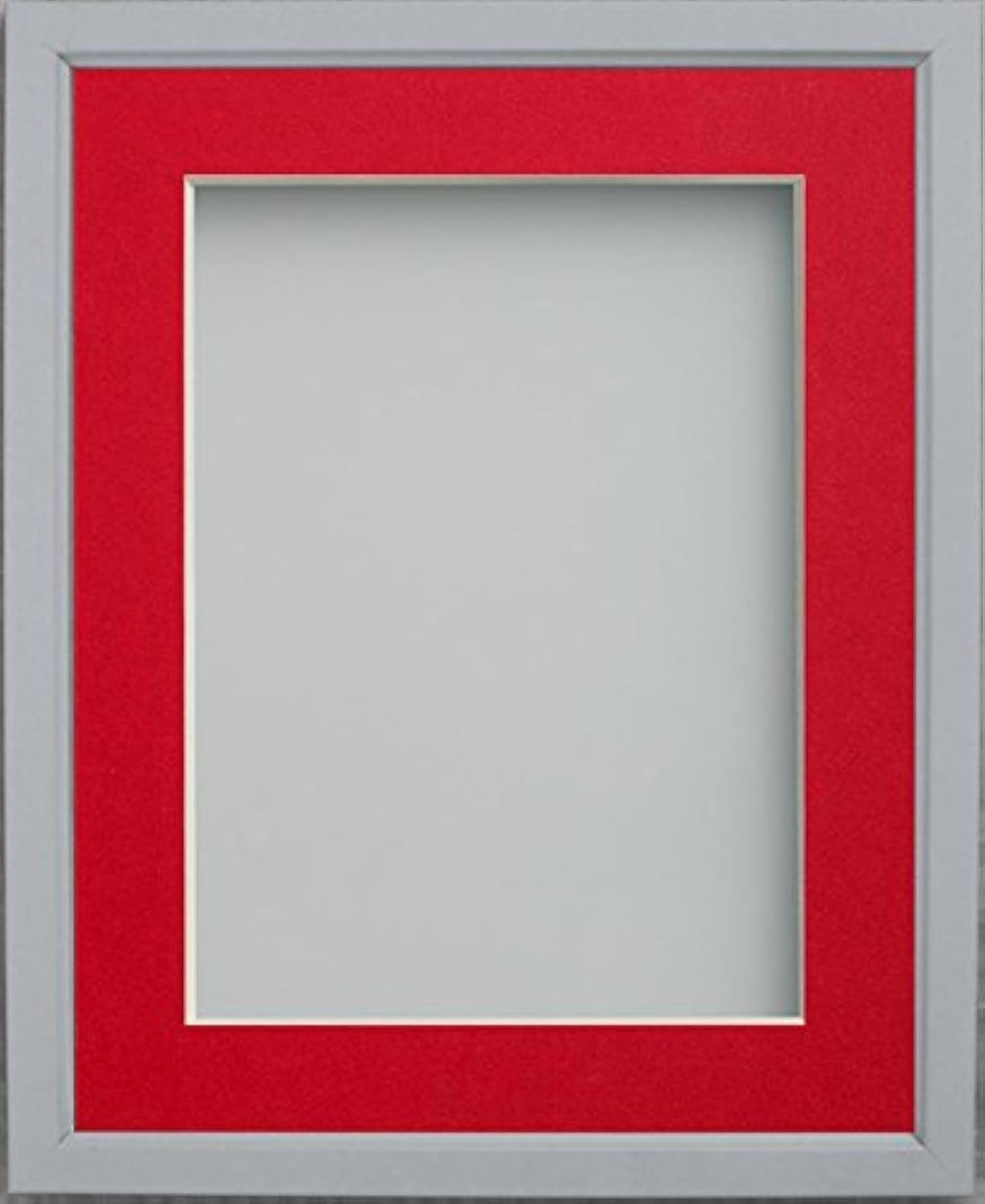 Frame Company Drayton Range 14x11-inch Grey Picture Photo Frame with Red Mount For Image Size A4