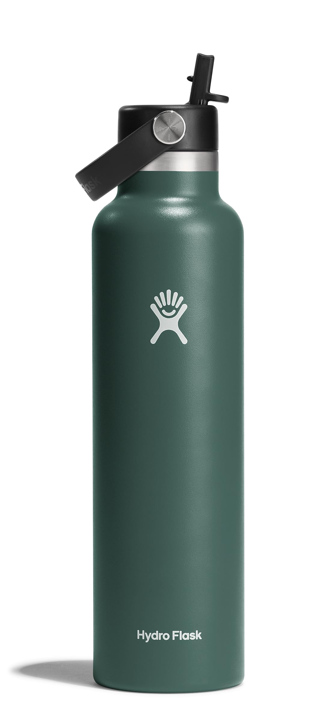 Hydro Flask Water Bottle - Insulated Stainless Steel - Straw Lid, Non Spill, Leakproof 24 Oz Fir Green Image