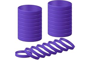kymqlyw Silicone Bracelet, 24 Pcs Plain Wristband, Solid Color Rubber Band for Sports, Women Men Teen Part Decorations Gifts (Purple)