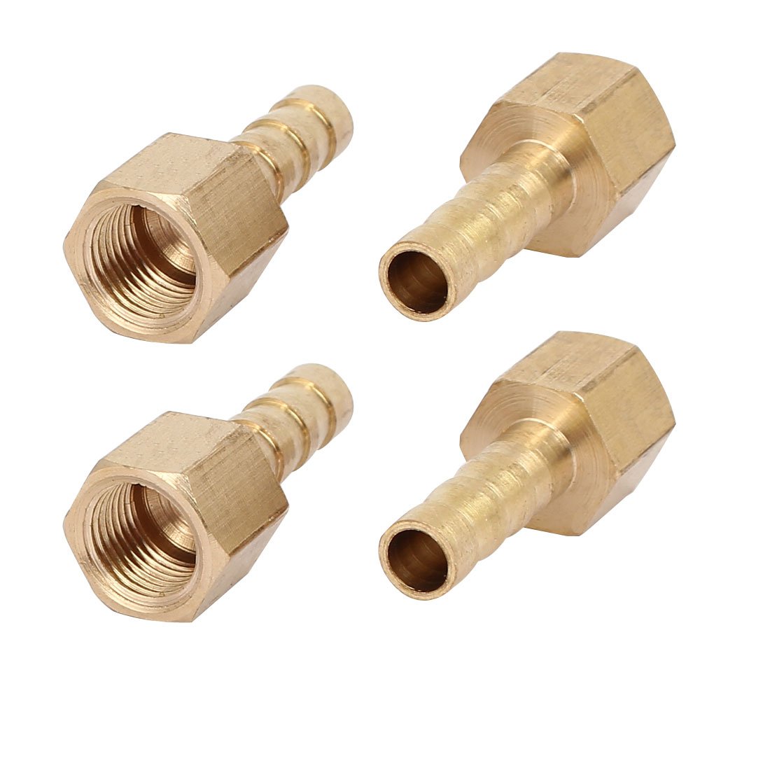 Sourcingmap 1/8BSP Female Thread 6mm Hose Barb Tubing Fitting Coupler Connector Adapter 4pcs