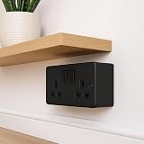 SHPELEC Black Surface Mounted Pattress Box 2 Gang Double BS 5733 Compliant view 3