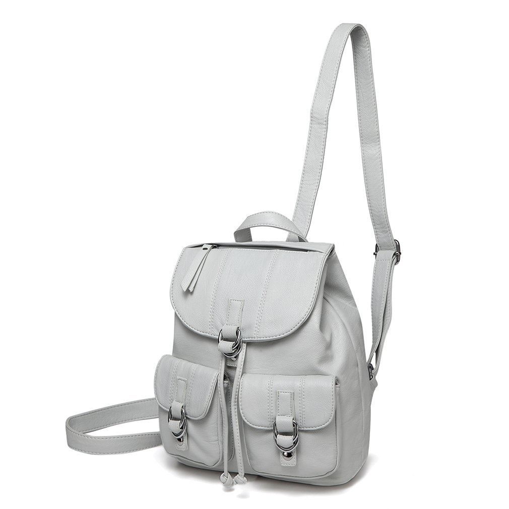 backpack with drawstring and flap