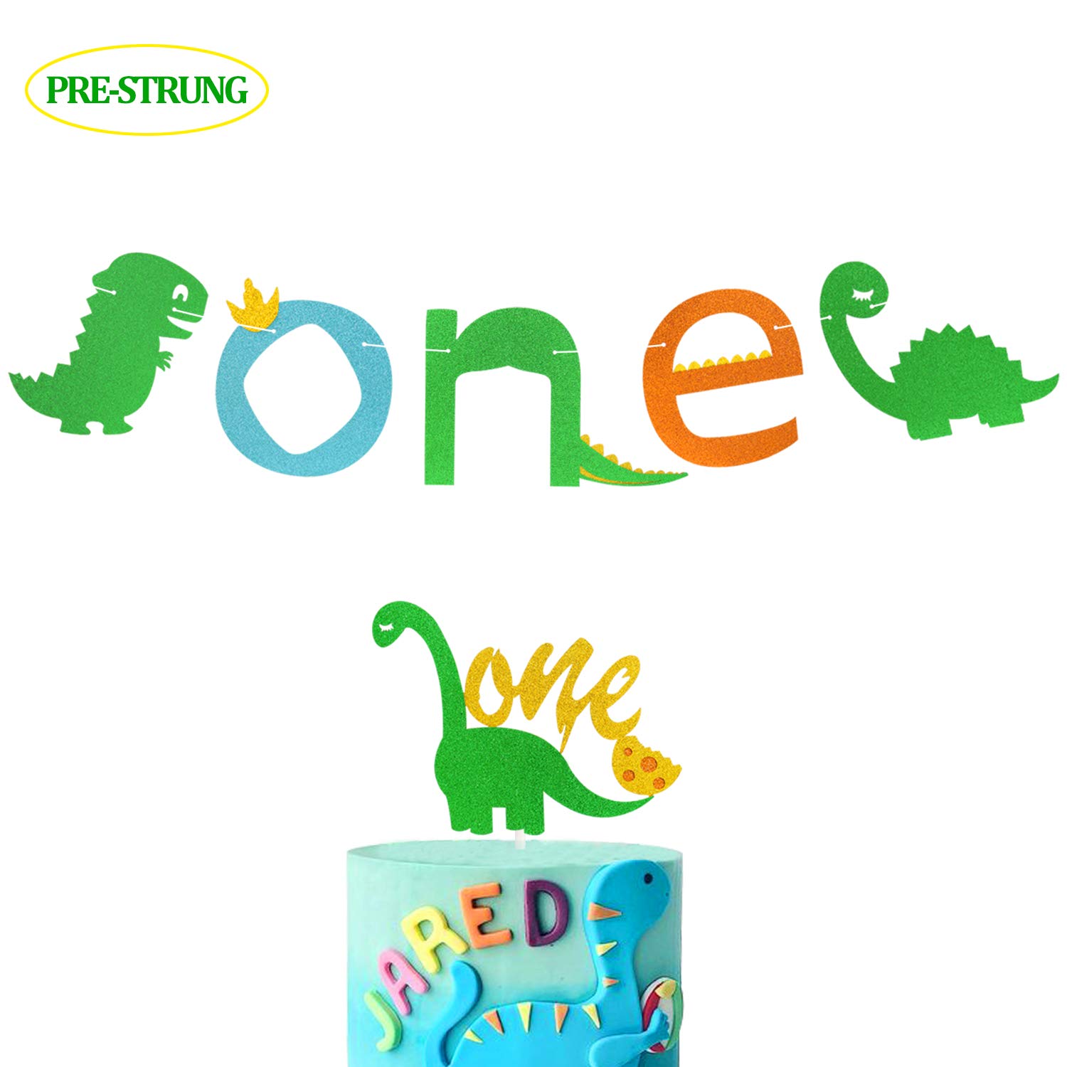 First Dinosaur Banner 1st Cake Topper Dino One Theme Highchair