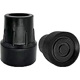 Replacement Cane Tips, Black, 1 inch