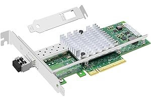 Buacoz 10GB PCI-E X8 Ethernet Fiber Optic Network Card Adapter, Single SFP+ Port Controller,with Intel 82599 Chip X520-SR1 Su