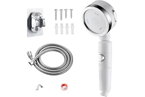 Floralyth RV Shower Head with Hose, High Pressure 360° Rotation Shower Head Replacement with On-Off Switch, 3-Mode Handheld Shower Head for RV/Camper/Travel Trailer (Alpine White)